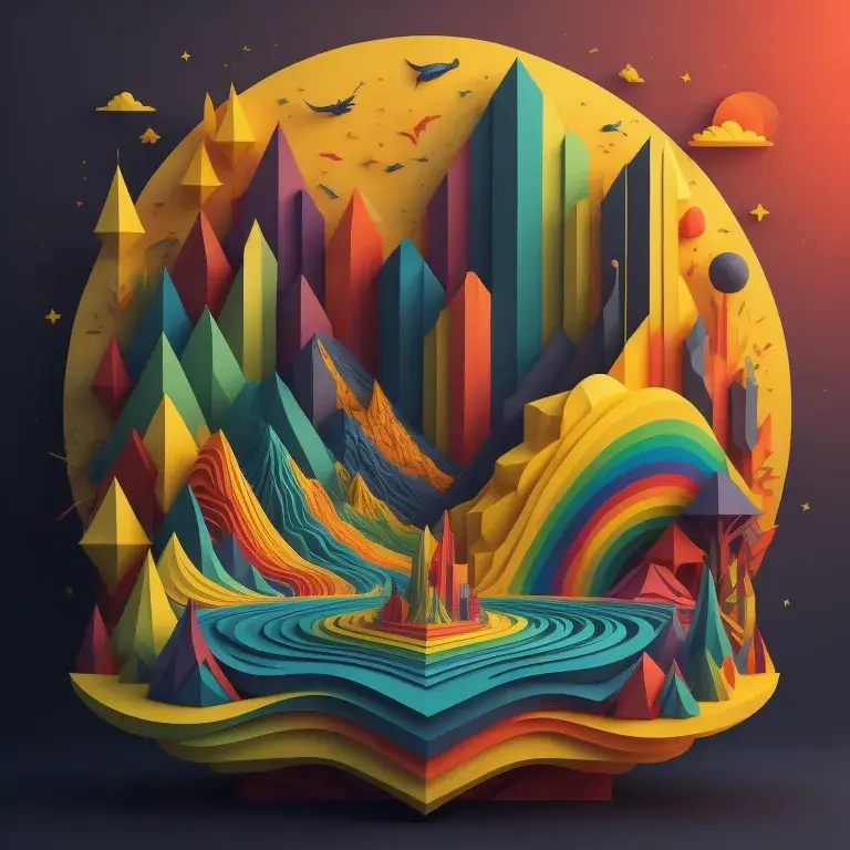 KI Bilder erstellen - Landscape AI Generated Colourful