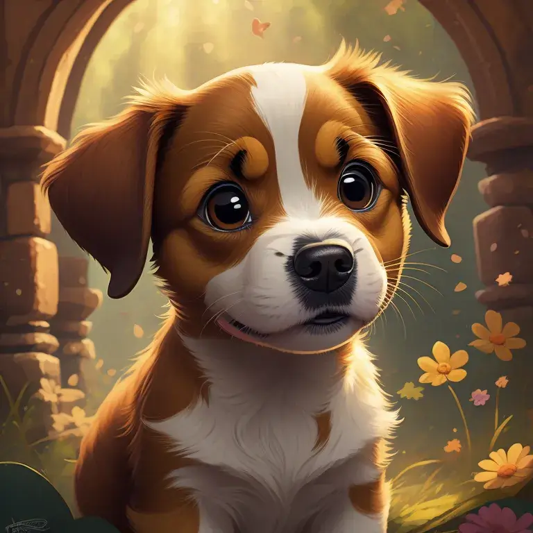 KI Bilder erstellen - Cute Puppy Digital Art KI Generated