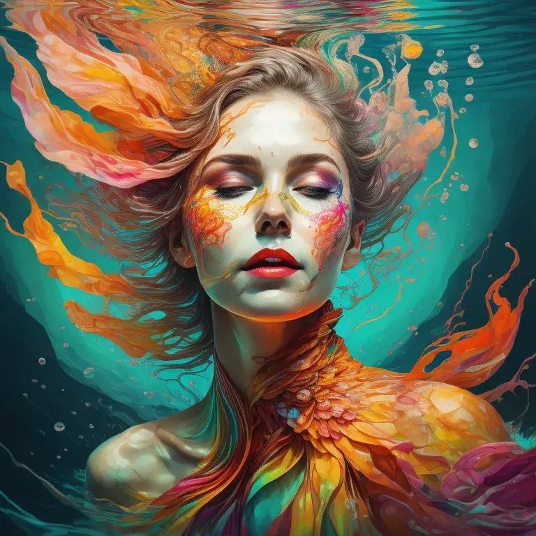 KI Bilder erstellen - Flowing Colors Fantasy Portrait AI Generated
