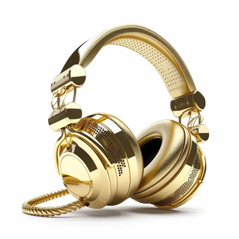 KI Bilder erstellen - Luxury Gold Headphones Premium AI Generated