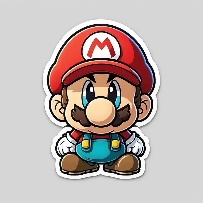 KI Bilder erstellen - Mario Cartoon Sticker Gaming KI Generated