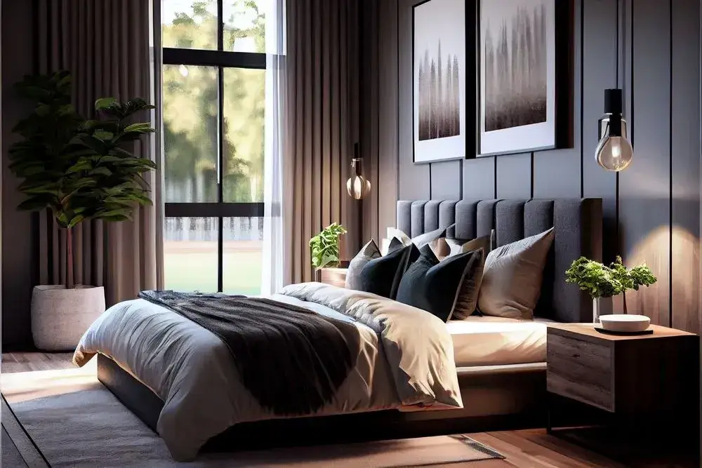 KI Bilder erstellen - Modern Bedroom Interior Design AI Generated