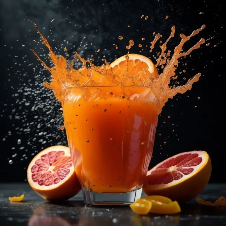 KI Bilder erstellen - Orange Juice Splash Citrus KI Generated