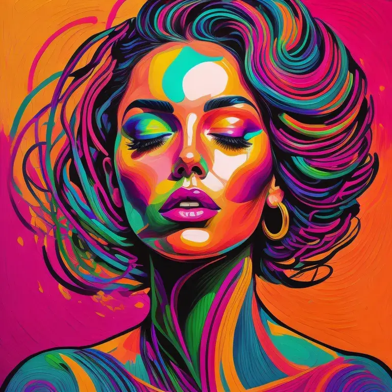 KI Bilder erstellen - Vibrant Portrait Colorful Art